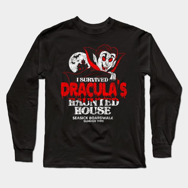 Dracula's Haunted House Long Sleeve T-Shirt by chrisraimoart
